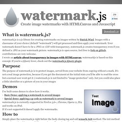 Image watermarks with HTMLCanvas and Javascript