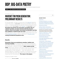 Wavenet for Poem Generation: preliminary results