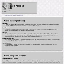Wax polish recipes