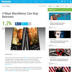 4 Ways BlackBerry Can Stay Relevant