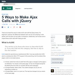 5 Ways to Make Ajax Calls with jQuery