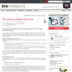 Six ways to a calmer classroom - Career