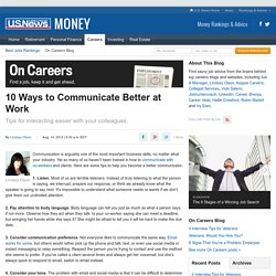 10 Ways to Communicate Better at Work