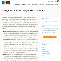Handling Negative Comments On Your Blog Post