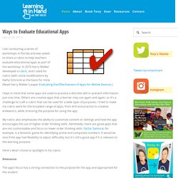 Ways to Evaluate Educational Apps