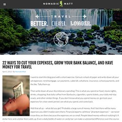 20 Ways to Cut Your Expenses, Grow Your Bank Balance, and Have Money for Travel