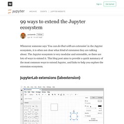 99 ways to extend the Jupyter ecosystem - Jupyter Blog