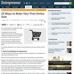 25 Ways to Make Your First Online Sale