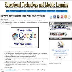 10 modi per utilizzare Google Sites con gli studenti ~ Tecnologia Formazione e Mobile Learning