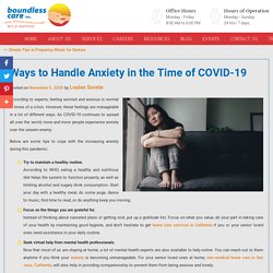 Ways to Handle Anxiety in the Time of COVID-19