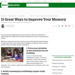 Improving Memory - Top 10 Tips for Improving Memory