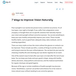 7 Ways to Improve Vision Naturally