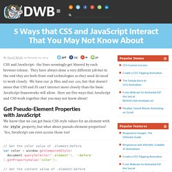 5 Ways that CSS and JavaScript Interact That You May Not Know About