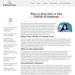 Ways to Keep Safe in This COVID-19 Outbreak - Cyber Pole