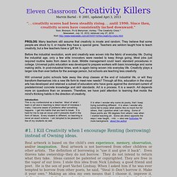 Ways not to kill classroom creativity