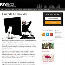 6 Ways to Kill Creativity