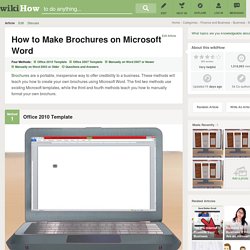 4 Ways to Make Brochures on Microsoft Word