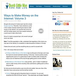Ways to Make Money on the Internet: Volume 3