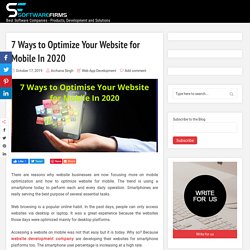 7 Ways To Optimize Your Website For Mobile In 2020
