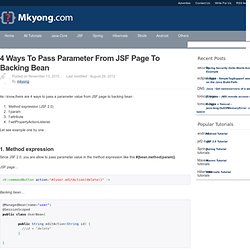 4 ways to pass parameter from JSF page to backing bean