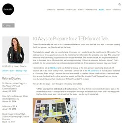 10 Ways to Prepare for a TED-format Talk
