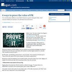 6 ways to prove the value of PR