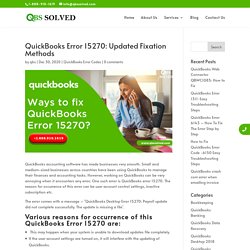 Ways to fix QuickBooks error 15270?