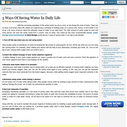 5 Ways Of Saving Water In Daily Life by Priti Das
