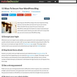 11 Ways To Secure Your WordPress Blog