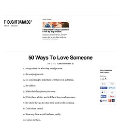 50 Ways To Love Someone