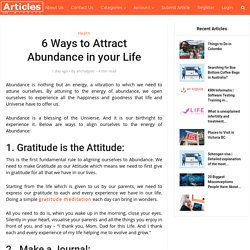 6 Ways to Attract Abundance in your Life