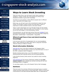 Ways to learn stock investing