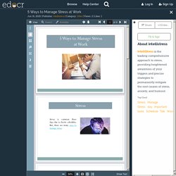 5 Ways to Manage Stress at Work