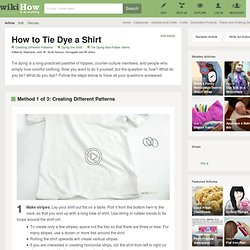 3 Ways to Tie Dye a Shirt