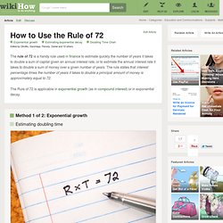 How to Use the Rule of 72
