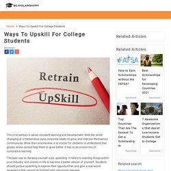 Ways To Upskill For College Students