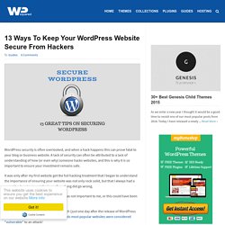 13 Ways To Keep Your WordPress Website Secure