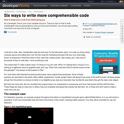 Six ways to write more comprehensible code