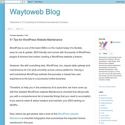 Waytoweb Blog: 51 Tips for WordPress Website Maintenance