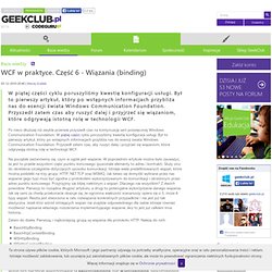 Artykuł - WCF w praktyce. Część 6 - Wiązania (binding) - www.codeguru.pl