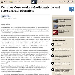 Common Core weakens both curricula and state's role in education