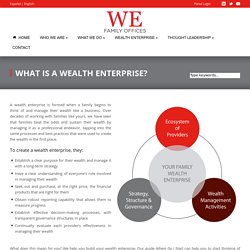 What is a wealth enterprise? - WE Family Offices