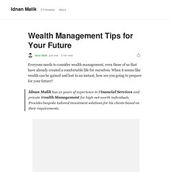 Wealth Management Tips for Your Future