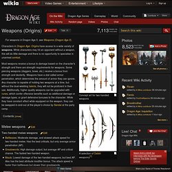Weapons (Origins)