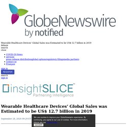 Wearable Healthcare Devices’ Global Sales was Estimated to be US$ 12.7 billion in 2019