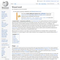 Weasel word - Wikipedia