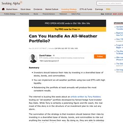 Can You Handle An All-Weather Portfolio?