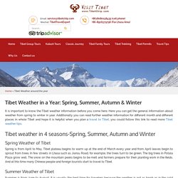 Tibet Weather, Weather of Tibet: Spring, Summer, Autumn & Winter