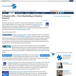 5 Weather APIs – From WeatherBug to Weather Channel