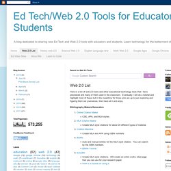 Ed Tech/Web 2.0 Tools for Educators and Students: Web 2.0 List